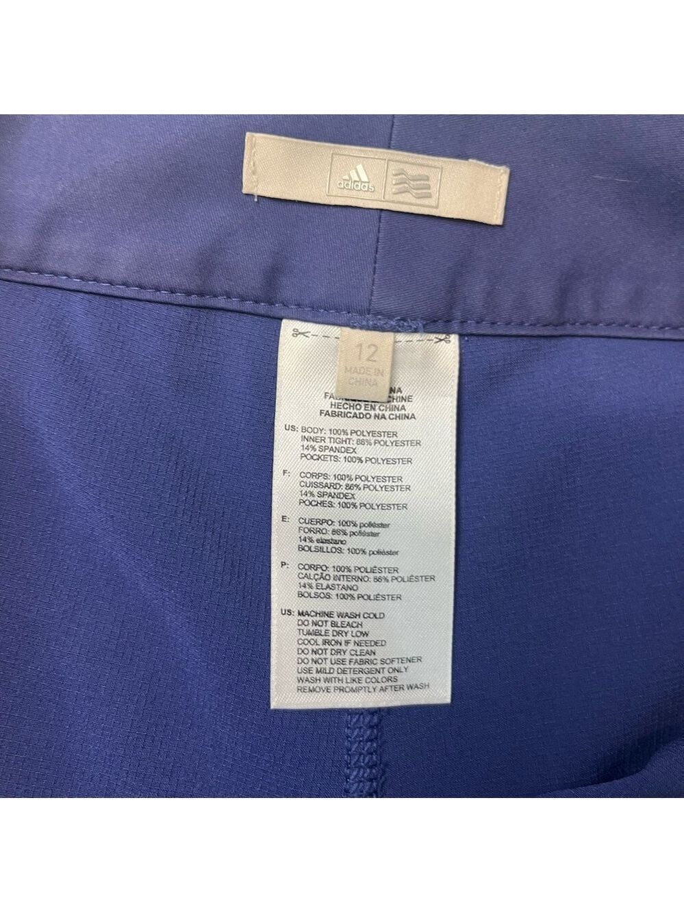 Adidas Climalite Essentials Blue Purple Golf Skort; Size 12 - Picture 11 of 14